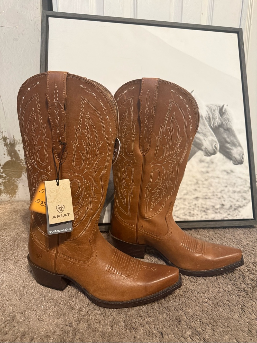 Classic Western Tall Cowboy Boots in Brown - Picture 2 of 4